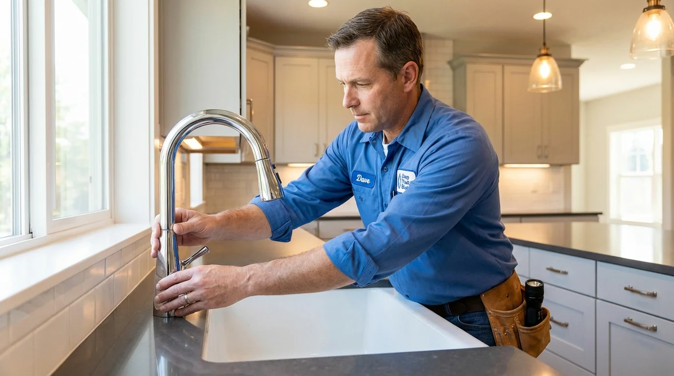 Kitchen faucet installation by Johns Plumbing LLC in Norton